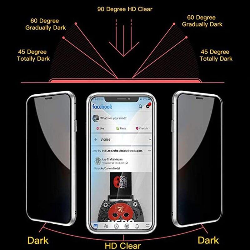 Privatsphäre Anti-Peeping Metall Magnetisch Doppelseitige Glas Hülle Für Samsung S26 S25 Ultra S22 S20 S21 S10 S9 S8 Note 20 10 9 8 Plus Ultra A71 A51 A70