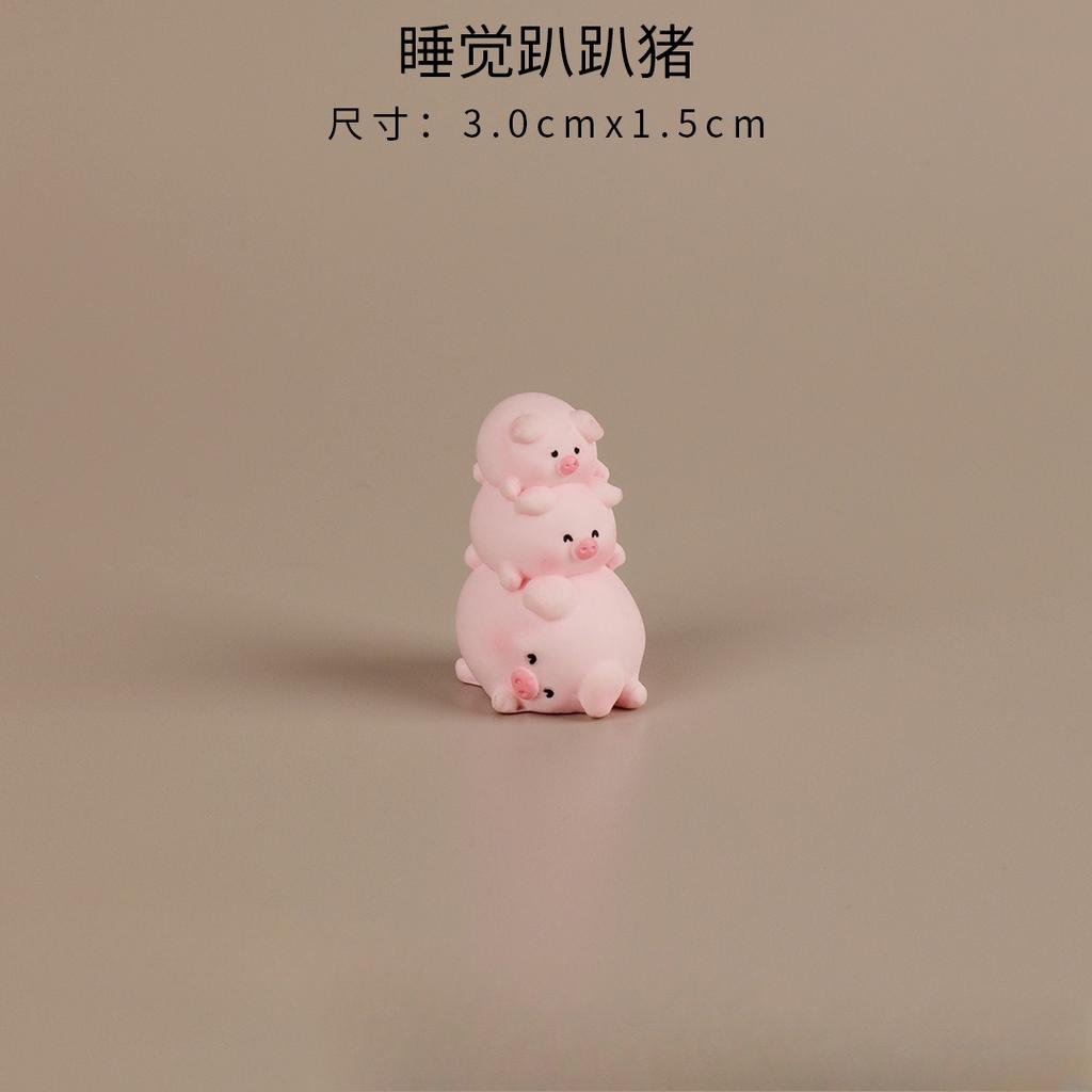 1pc Creative Cartoon Cute Little Pig Micro Landscape Decoration Accessories, Doll House Desktop Small Ornaments