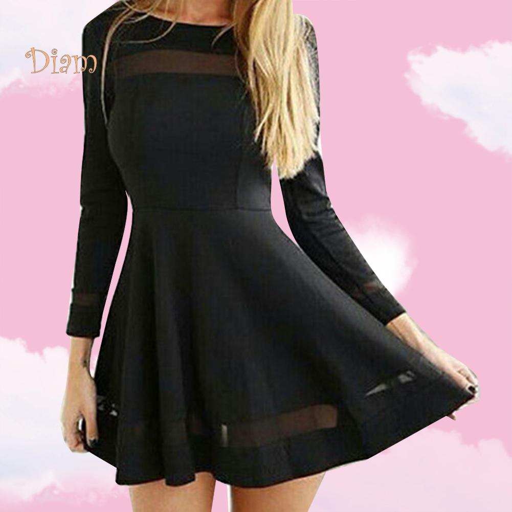 mesh sleeve peplum irregular dress