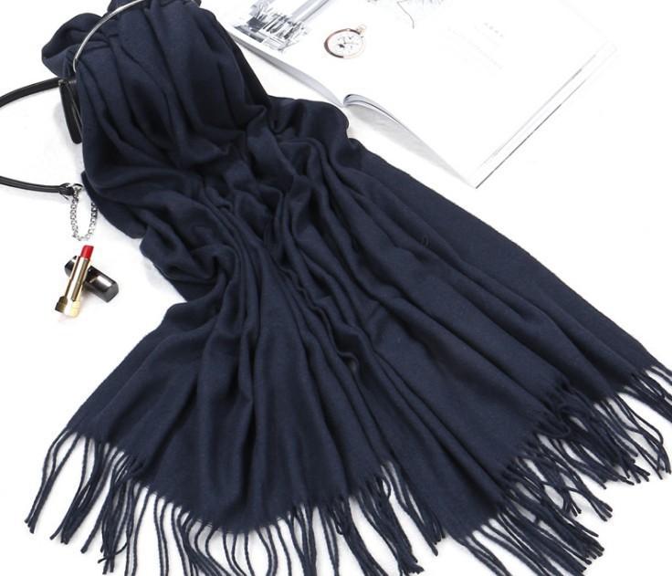 Scarf Women's Winter High-end Cashmere Scarf Versatile Women's Shawl Korean Autumn and Winter Solid Color Scarf