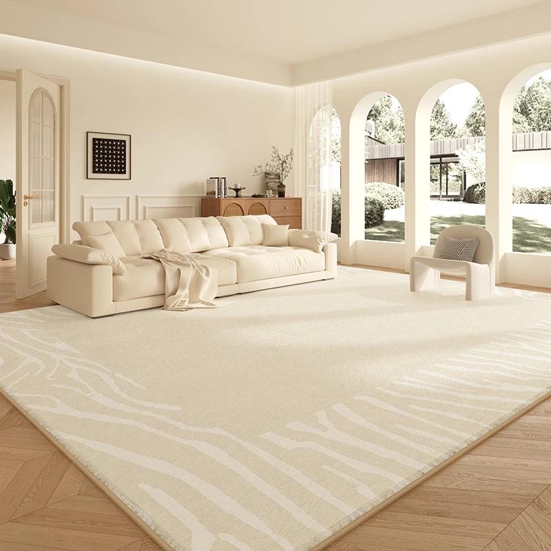 Beige Brown Striped Area Rug Modern Abstract Geometric Carpet Soft Easy Clean Living Room Floor Decor Home Mat 60*90cm