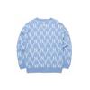 MLB Old Flower Knitwear Unisex Light Blue V Neck Moderate 3AKCM0121-50BLL
