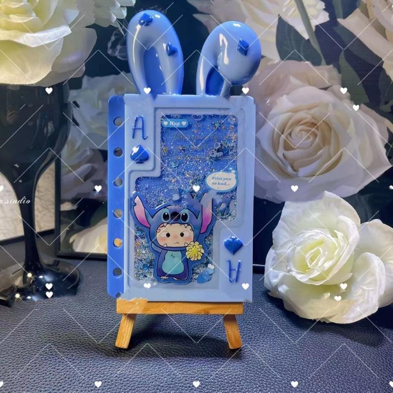 Shaker Resin Molds Rabbit Ear Notebook Shape Silicone Quicksand Molds Resin Casting Mold DIY Making Supplies for Crafts