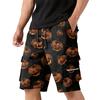 Men's Halloween Cargo Shorts with Multiple Pockets, Drawstring Waist, Casual Work Shorts for Costume Party, Summer Outdoors, Beach, Hiking, Daily Wear
