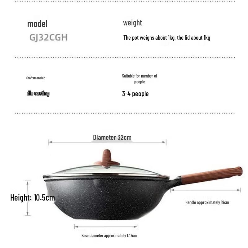 COOKER KING 32cm Non-Stick Maifan Stone Wok