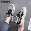 Sneakers Casual Traspiranti in Rete Tessuta Stile Coreano Scarpe da Papà con Suola Spessa Scarpe in Rete Rosse Scarpe da Corsa Leggere