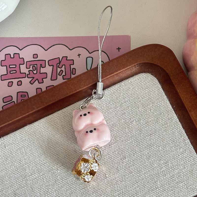 1 stk. Lykkebringende Retro Japansk Vindklokke Telefonpynt Søt Frukt Eple Scrapbook Anheng Søt Telefonstropp Telefontilbehør