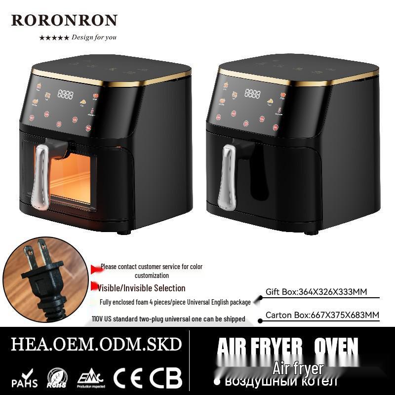 Stainless Steel Touchscreen Air Fryer for Home Use - Large Capacity Electric Fryer for Chicken & Fries