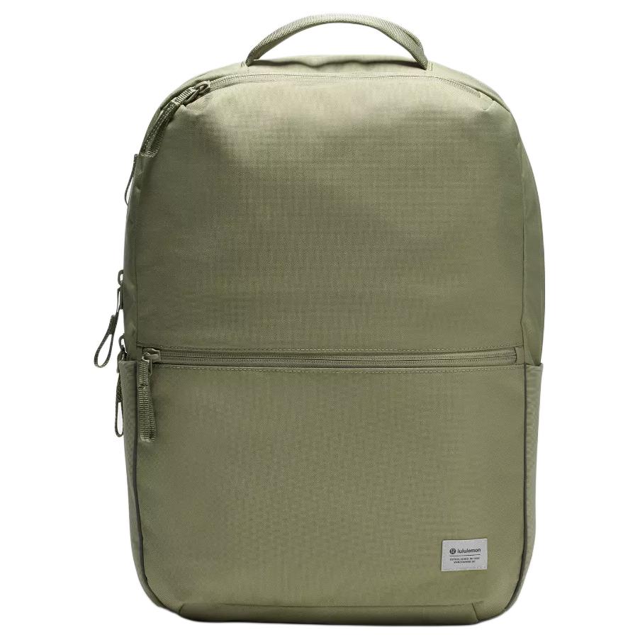 Lululemon Double-Zip 22L Brand Logo Zipper Closure Polyester Backpack Unisex Backpack Laurel-Leaf Pure-Oak LU9BRIS-072170 Laurel Leaf Pure Oak