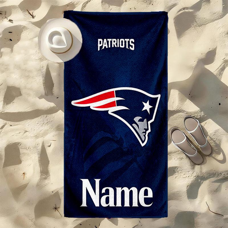 Personalized Name Patriots Fan printed beach towel,a quick-drying, absorbent mat suitable for the beach, pool, gym, and travel fans gift 62
