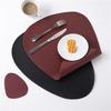 Nordic Style Tableware Pad Placemat Table Mat PU Leather Heat Insulation Non-Slip Simple Placemats Disc Coaster Placemat