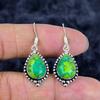 Copper Green Turquoise Gemstone 925 Sterling Silver Jewelry Earring 1.58" M-3369