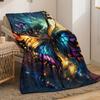 A Colorful Butterfly High Definition Printed Flannel Blanket, Light And Soft Warm, Sofa Chair, Living Room, Bedroom, All Seasons, Office, Camping, Yog