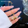 Goldfarbene Vintage Zirkon Libellen-Anhänger Halskette für Damen Mädchen Edelstahl Kette Schmuck Libellen Zubehör Geschenke