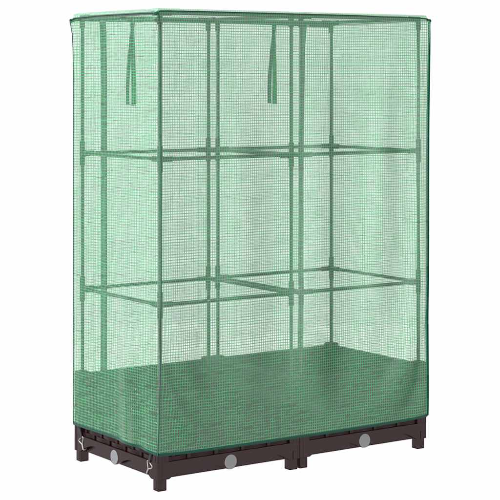 Vidaxl Raised Planter With Greenhouse, Rattan Look, 80X40X123 Cm