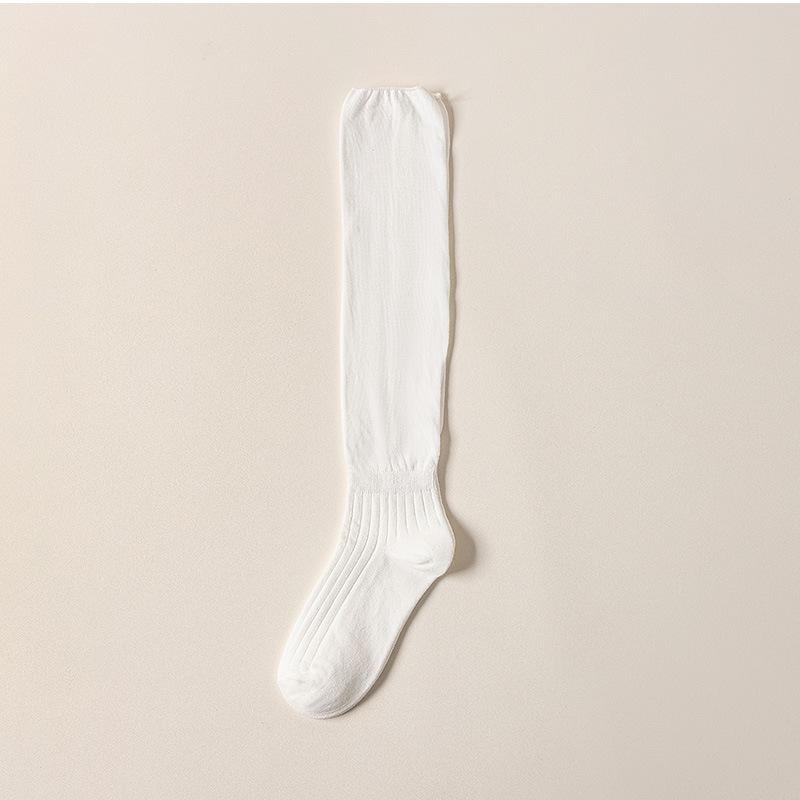 Lady Spring and Autumn Elderly Yuezi Loose Mouth Long Tube Pile Pile Cotton Socks