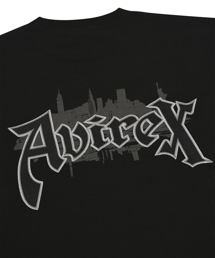 Abilegseu Embroidered Long Sleeve T-Shirt Avirex Nyc / 7835230023 Black