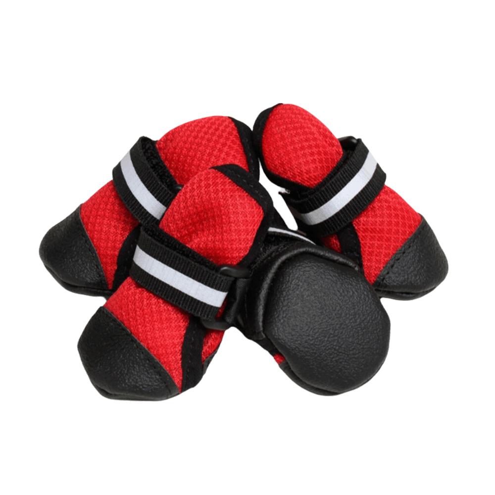 4 pcs/set Breathable Pet Shoe Cover Soft Sole Dog Walking Boots Dog Mesh Shoes  Running Activities