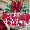 Christmas Courtyard Gate Ornament: Wooden Door Pendant & Home Gift