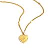 Dreamidea Gold Plated Stainless Steel Heart - Shaped Locket Necklace with Zircon Accent Romantic Jewelry