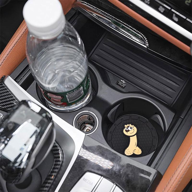 2pcs 7.2CM Cute Car Water Cup Bottle Holder Car Coaster Covers Anti-slip Pad Mat Silica Gel Sticker Auto Interior Accessories