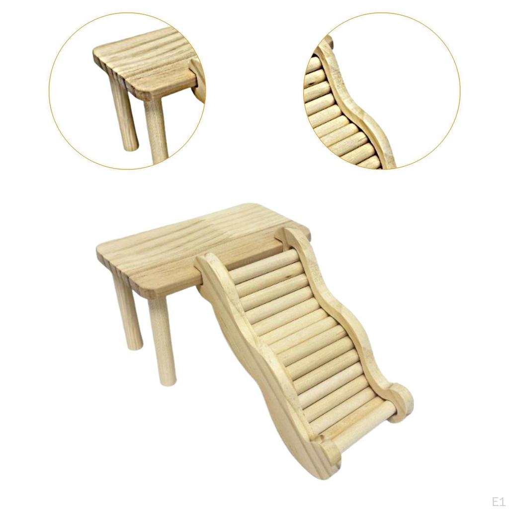 Hamster Play Wooden with Ladder Animal Climbing Stair Activity Playground Habitat Cage Accessories
