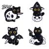 Versatile Enamel Brooch Craft Halloween Cartoon Black Cat Skeleton Shape