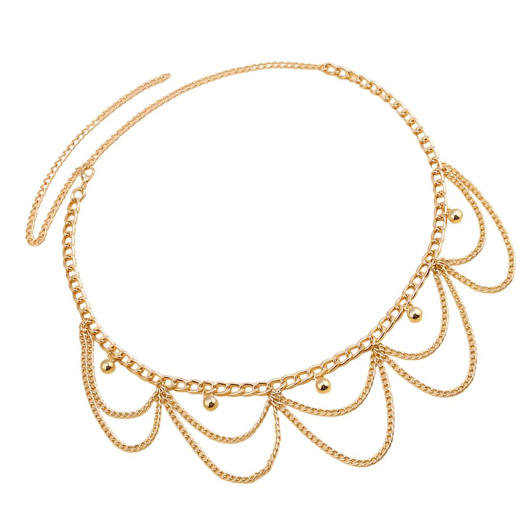 Multilayer Waist Belt Stylish for Stage Dance Music Festival Jeans Dress Belt Body Jewelry Chain Metallic Belly Dance