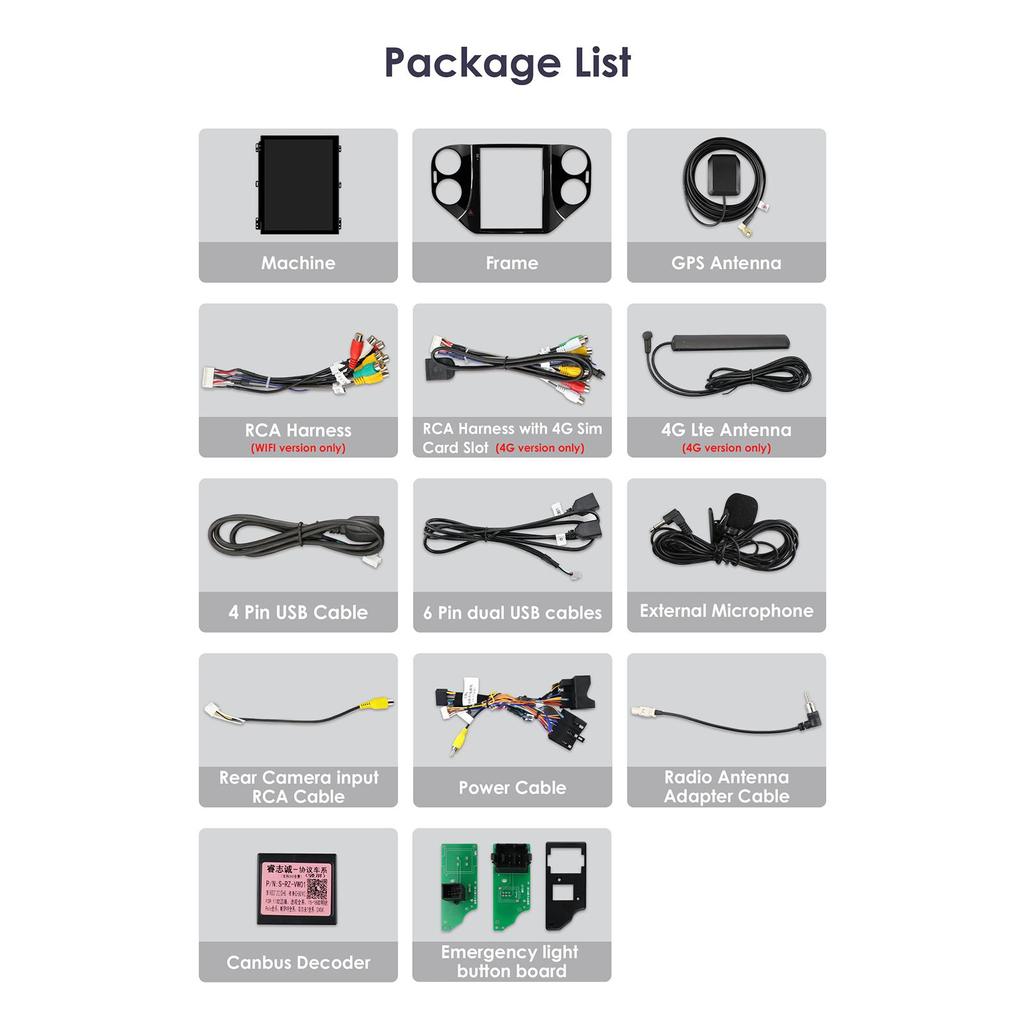 OSSURET Autorádio Android pro VW Volkswagen Tiguan 2007-2016 Multimediální 9,7palcová vertikální obrazovka Carplay Android Auto GPS RDS FM inteligentní obrazovka