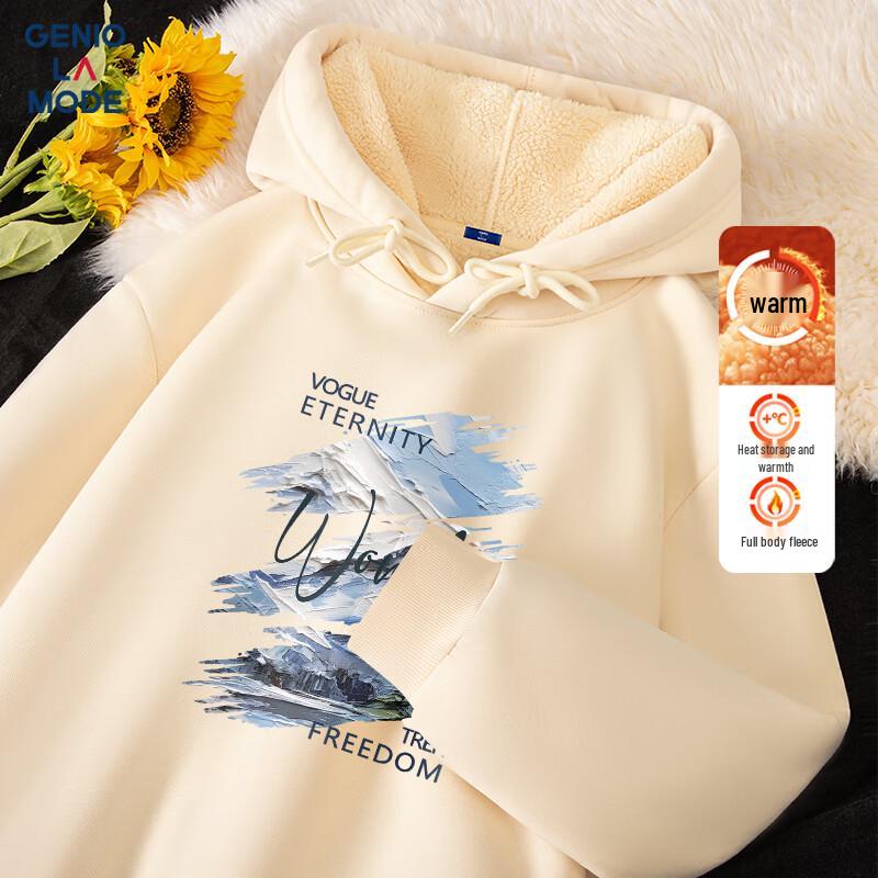 

GENIOLAMODE Мужская толстовка с капюшоном, на флисовой подкладке, с мультяшным принтом, тяжелая 3XL