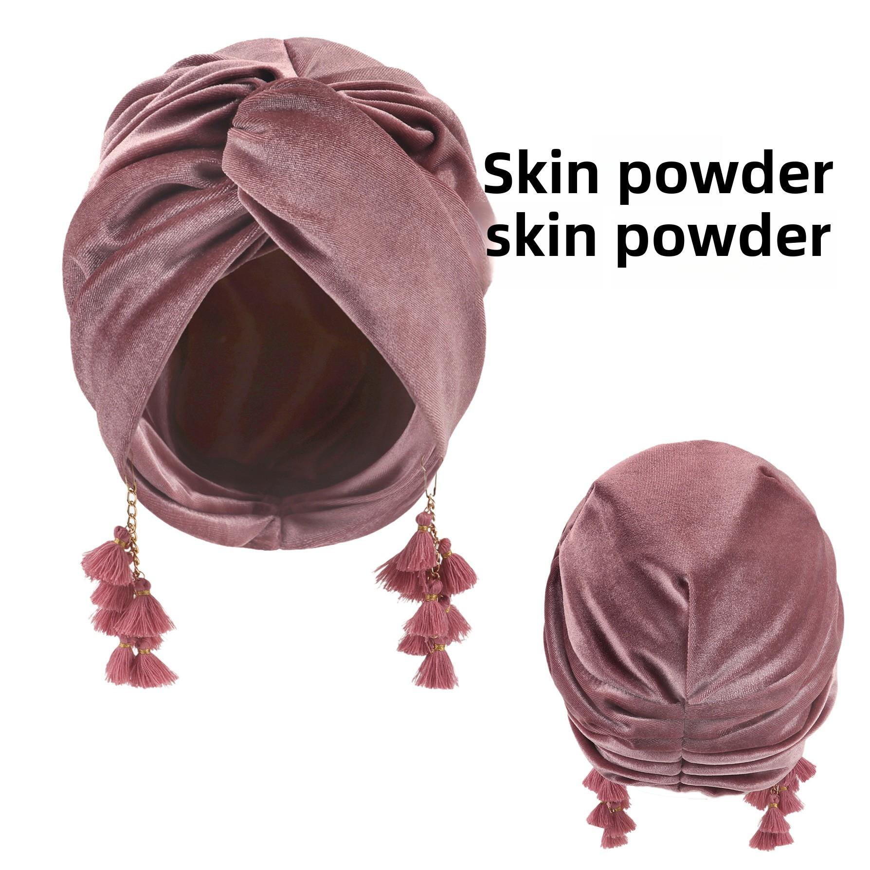 

Spring New Women s Headscarf Hat Retro Special Style Fashionable and Trendy Tassel Cap Bohemian-style Cross Cap One Size рожевий