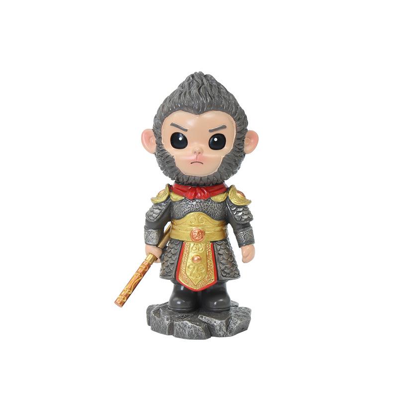 Mythical Monkey King Q Version Cute Cartoon Shaking Head Doll for Desktop or Car - Perfect Gift for Boyfriend