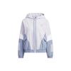 Women'ss Embroidered Striped Woven Hooded Jacket Lilac HY2813