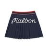 MALBON GOLF Women'S Back Pleated A-Line Skirt Navy (Woman)