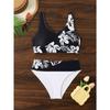 Hot-selling Split Swimsuit Multi-color Printed Sports Splicing Swimsuit Two-piece Set BIKINI Women