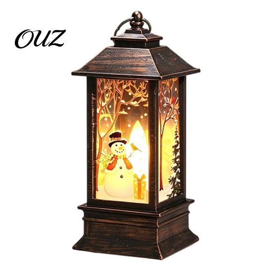 Festive Home Decor Christmas Snow Lantern, Water Glittering Vintage Elk/Santa/Snowman Battery Tabletop Ornament Operated Lighted Table Lamp