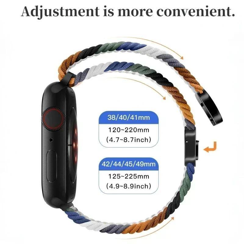 Cinturino in Tessuto di Nylon Multicolore per Apple Watch 46mm 42mm 44mm 40mm 45mm 49mm 41mm iWatch Serie Ultra 3 SE 3 11 10 9 8 7 6