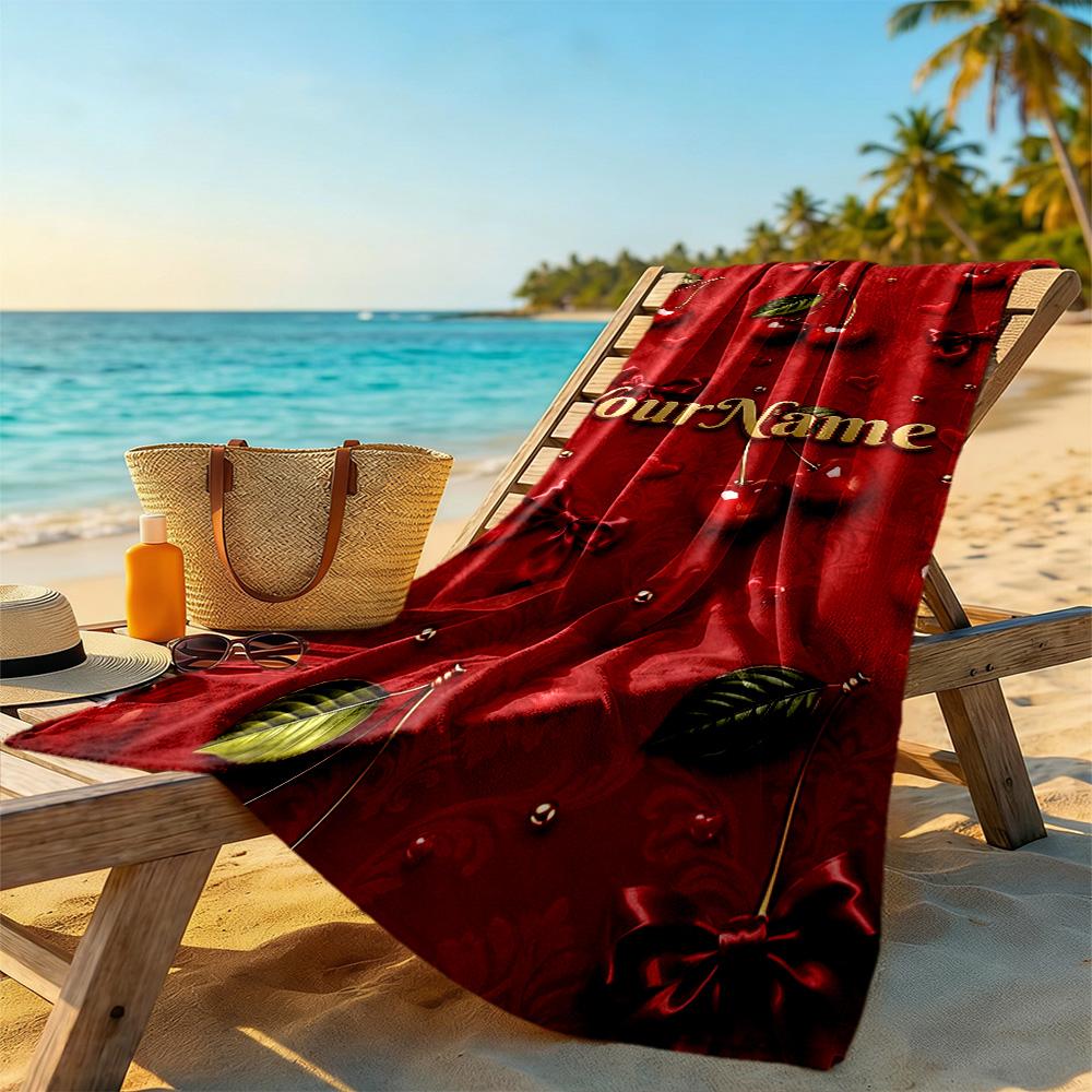 Rose Personalized Name Beach Towel Soft Durable Quick-Dry For Beach Bathroom Outdoor Swimming Pool Camping Picnic Yoga Diving Vacation Accessories