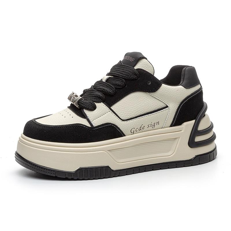 Inner height-increasing women's shoes 2025 spring new women's shoes versatile thick baseplate shoes muffin sole casual shoes white shoes women