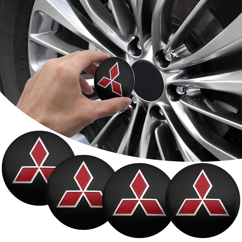 4Pcs 56mm Car Wheel Center Hub Cap Stickers Badge Decals For Mitsubishi ASX Lancer 9 10 Outlander 3 Pajero L200 Colt Accessories