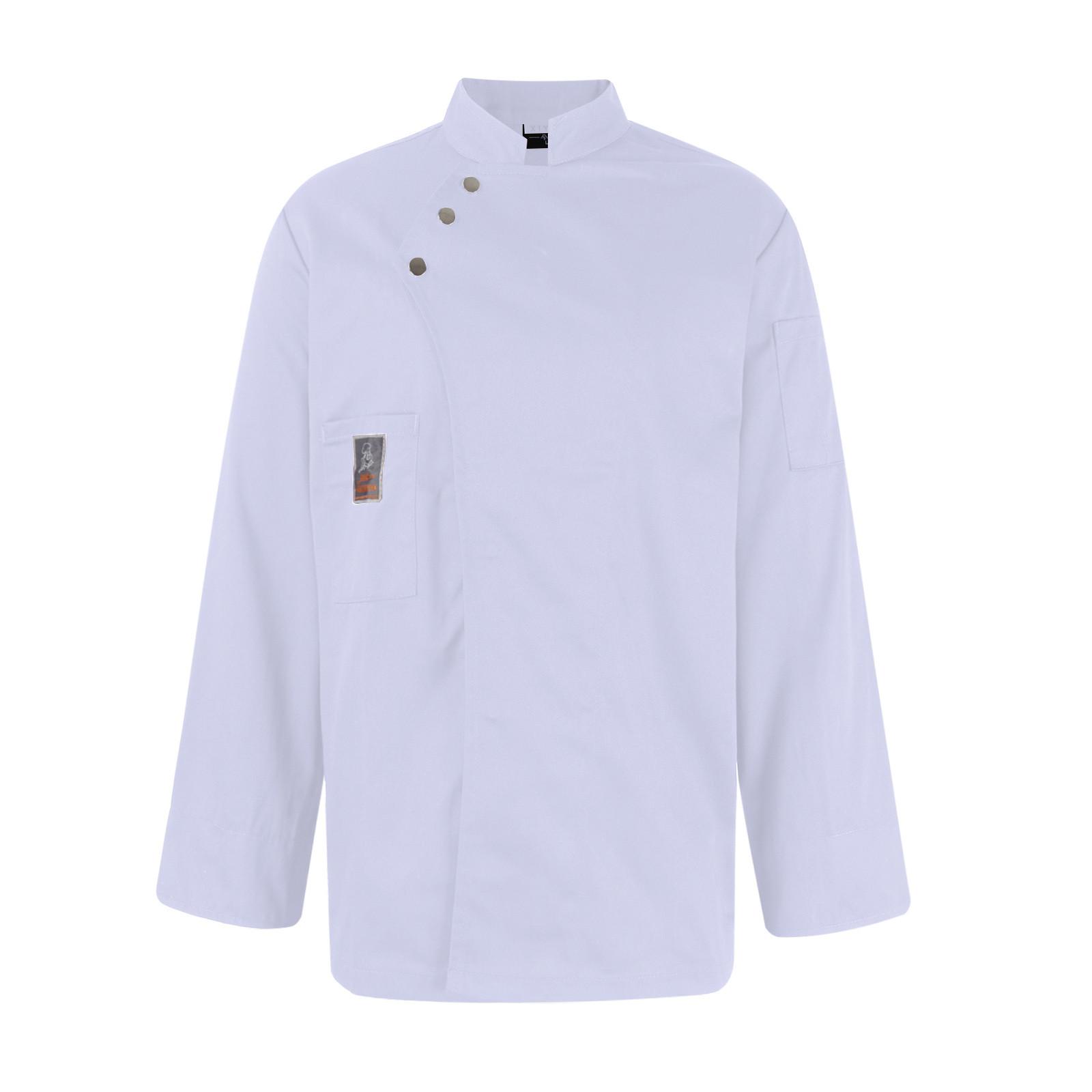 

Униформа шеф-повара с длинными рукавами Мужская одежда Униформа для работы в сфере общественного питания Верхняя часть для кухни для мужчин XXL белый