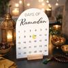 Akryl Ramadan Nedräkningskalender 30 Dagar Träbas Nedräkningskalender DIY Hantverk Vit Spegel Eid Mubarak Dekoration