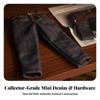 Blue 1:6 Scale Denim Jeans | FunctionalLooking Fly and Fastening, Contrast Stitching Details