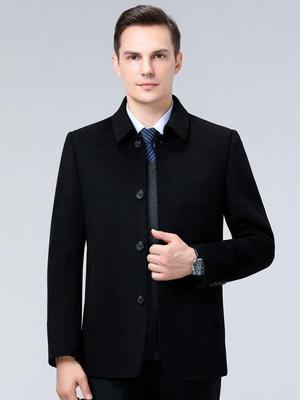 Men’s Double-Sided Wool Coat: Slim Fit, Cashmere Overcoat, Business Style for Autumn/Winter.