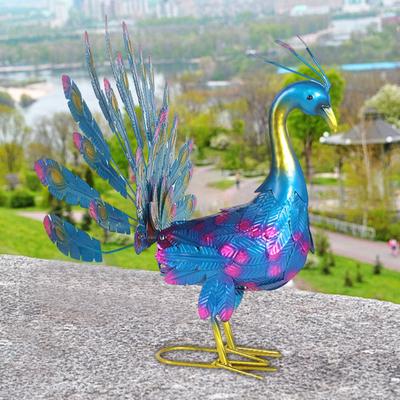 Metal Peacock Statue Garden Decor Peacock Sculpture Outdoor Peacock Spreading Its Tail Statue for Lawn Yard Decoration