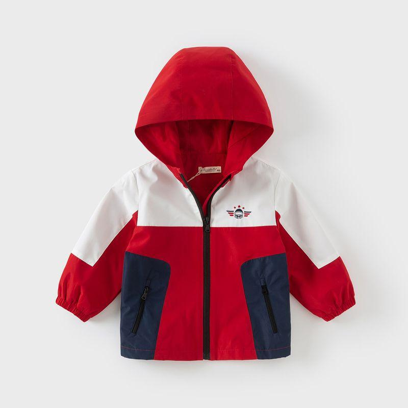 David Bella Children s Jacket Spring Outfit for Boys Outdoor Windbreaker for Older Children Red New Year Clothing Stylish Children s Wear Lava Red [Ready Stock] 120