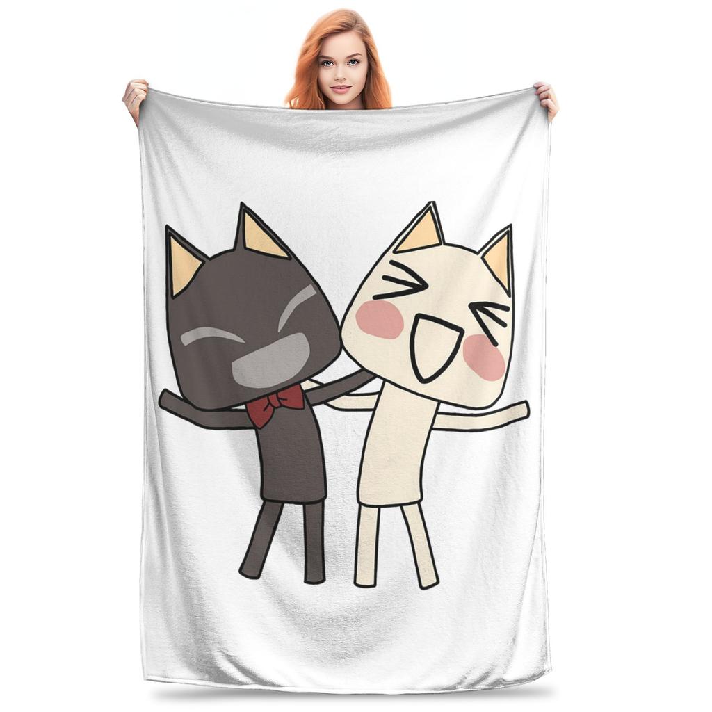 Flannel Throw Blanket Kuro and Toro Warm Plush Blankets Soft Bedspread for Bed Living room Home Picnic Sofa