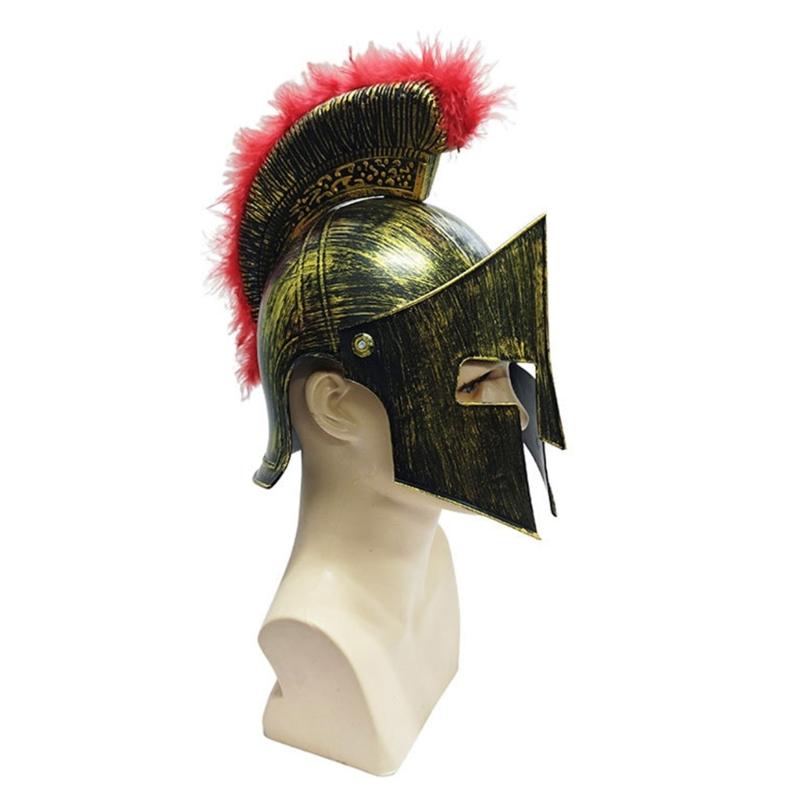 Plastic Spartans Helmet For Adults Lightweight Roman Fighter Costume Accessory Perfect For Halloween Parties And Cosplay