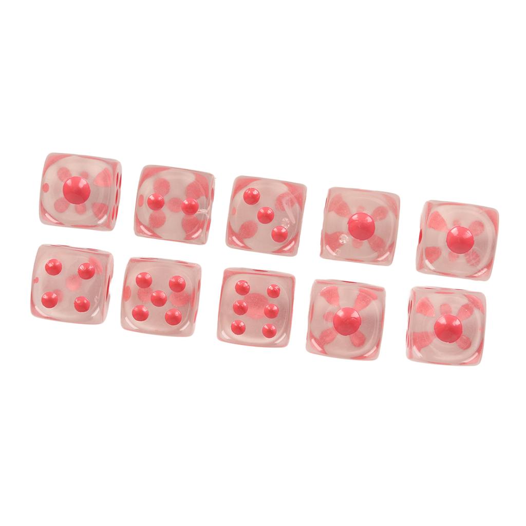 20pcs Dice Set 6 Sided Transparent Dices Rounded Corner Dice for Board Games and Teaching Math