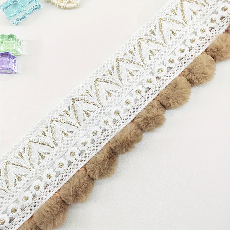 

1 м Лента Многофункциональные Аксессуары для Одежды Шарф и Изготовление Одежды Помпон Кисточка Плюшевое Кружево Вышивка Милый Многоцветный хаки